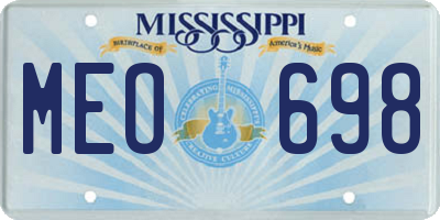 MS license plate MEO698
