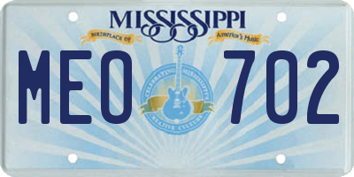 MS license plate MEO702