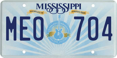MS license plate MEO704