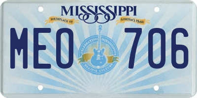 MS license plate MEO706