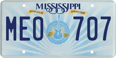 MS license plate MEO707