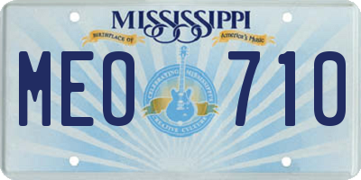 MS license plate MEO710