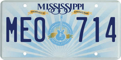MS license plate MEO714