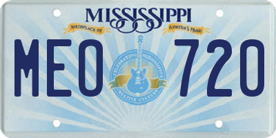 MS license plate MEO720