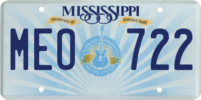 MS license plate MEO722