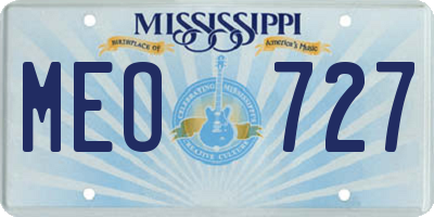 MS license plate MEO727