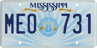 MS license plate MEO731