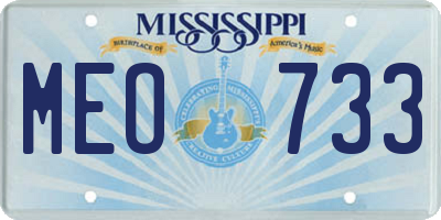 MS license plate MEO733