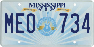 MS license plate MEO734