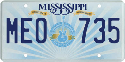 MS license plate MEO735