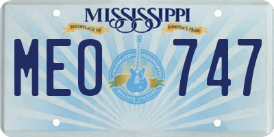 MS license plate MEO747