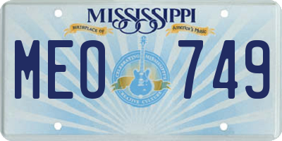 MS license plate MEO749