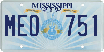 MS license plate MEO751