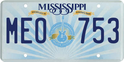 MS license plate MEO753