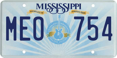 MS license plate MEO754