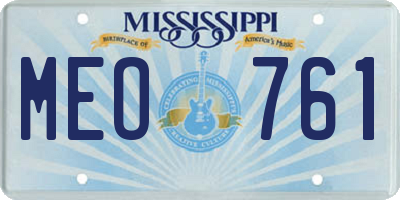 MS license plate MEO761