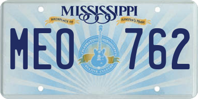 MS license plate MEO762