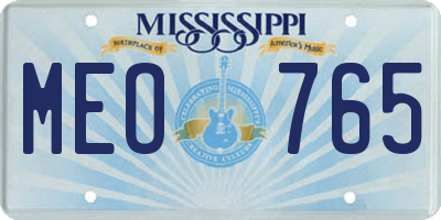 MS license plate MEO765