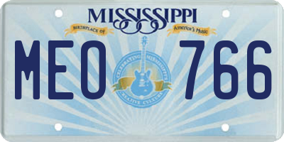 MS license plate MEO766