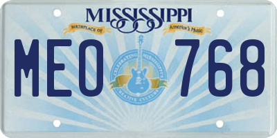 MS license plate MEO768