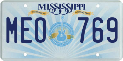 MS license plate MEO769