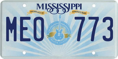 MS license plate MEO773