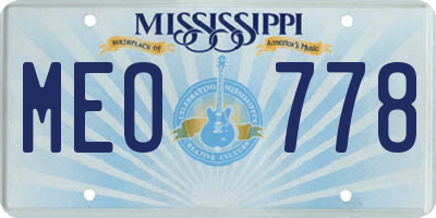 MS license plate MEO778