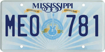 MS license plate MEO781