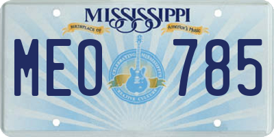 MS license plate MEO785