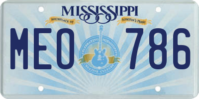 MS license plate MEO786
