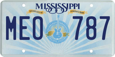 MS license plate MEO787