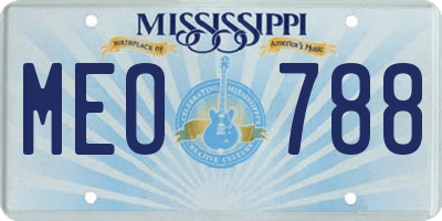 MS license plate MEO788