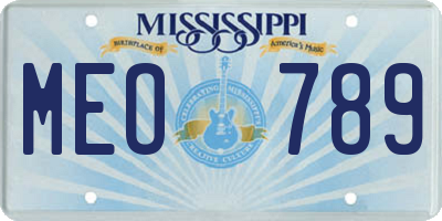 MS license plate MEO789