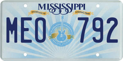 MS license plate MEO792