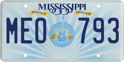 MS license plate MEO793