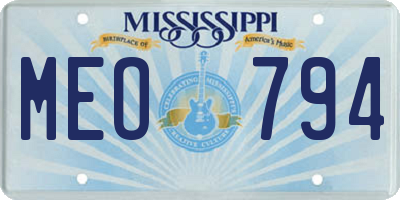 MS license plate MEO794