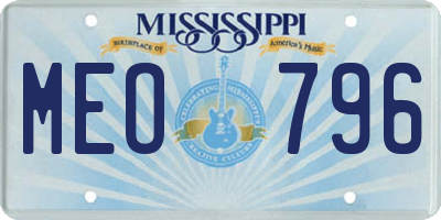 MS license plate MEO796