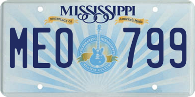MS license plate MEO799
