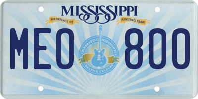 MS license plate MEO800
