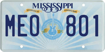 MS license plate MEO801