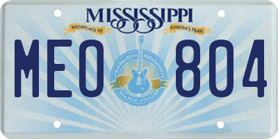 MS license plate MEO804