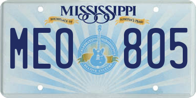 MS license plate MEO805