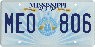 MS license plate MEO806