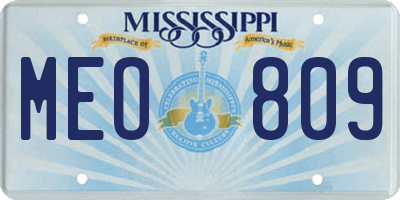 MS license plate MEO809