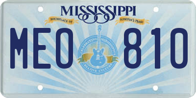 MS license plate MEO810