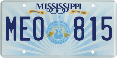 MS license plate MEO815
