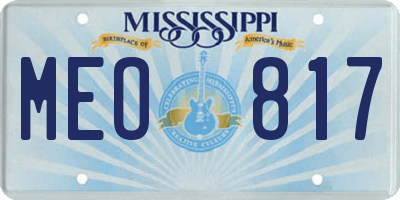 MS license plate MEO817