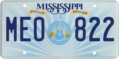 MS license plate MEO822