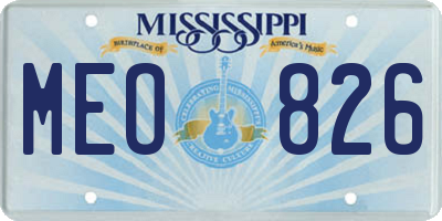 MS license plate MEO826