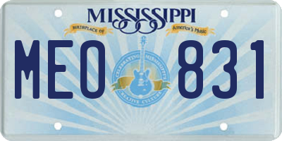 MS license plate MEO831
